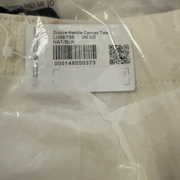 Lululemon Double Handle Canvas Tote - natural black NWT - Picture 5 of 6